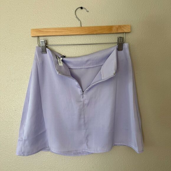 WeWoreWhat REVOLVE Mini Slip Skirt Satin Charmeuse Heather Purple Small NWT - Picture 7 of 7
